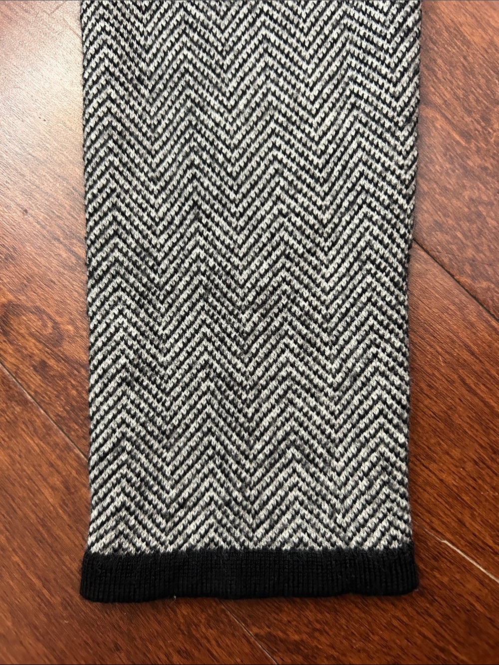 Cynthia Rowley 100% Extra Fine Merino Wool Herringbone Long-Sleeve Dress, Size L - Picture 5 of 14